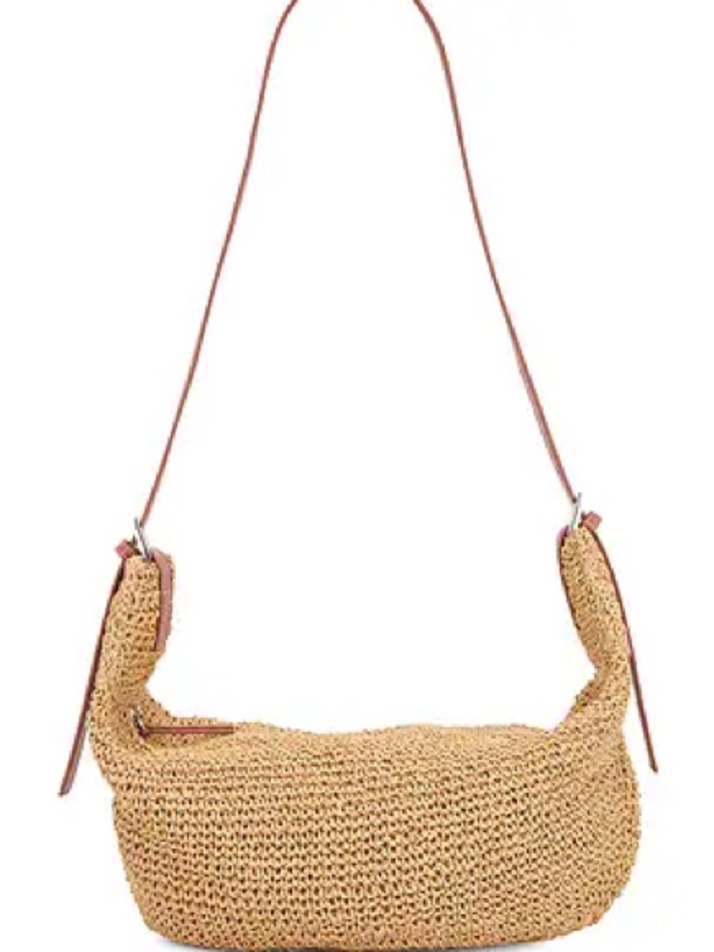 Lovers and Friends Crocheted Raffia Hobo Bag in Natural Crossbody Purse